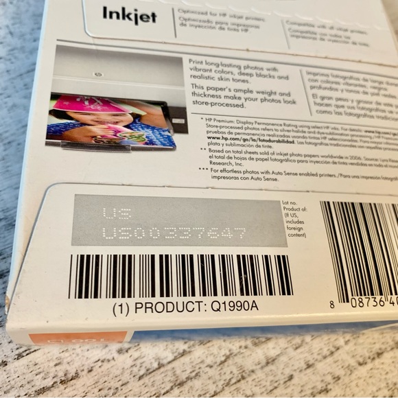 HP Premium Photo Printer Picture Paper NEW 100 sheets Glossy 4x6” - Picture 7 of 7